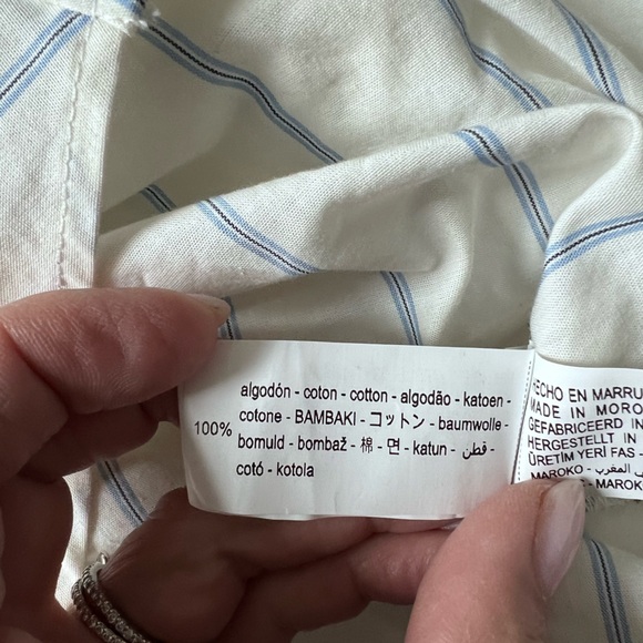 Zara Poplin Shirt tie front size xs. Loose fit - Picture 9 of 10